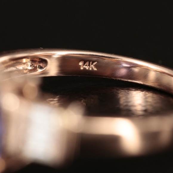 Tanzanite and Diamond 14K Rose Gold Ring - Picture 5 of 8